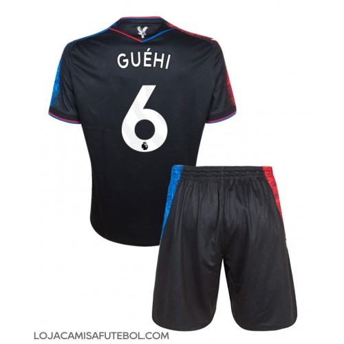 Camisa de Futebol Crystal Palace Marc Guehi #6 Equipamento Alternativo Infantil 2024-25 Manga Curta (+ Calças curtas)